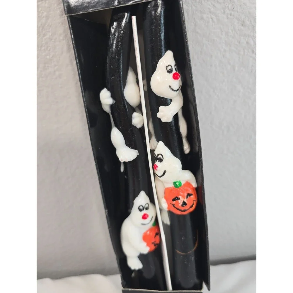 VTG Ghost Candle Sculpted Halloween Tapers 10